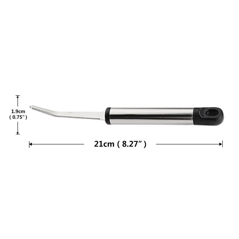 GOODFEER Grapefruit Fruit Knife, Stainless Steel Curved Serrated Utility with Long Handle Kitchen Peeler - Image 5